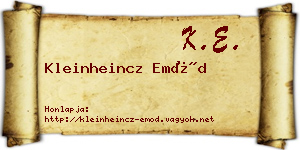 Kleinheincz Emőd névjegykártya